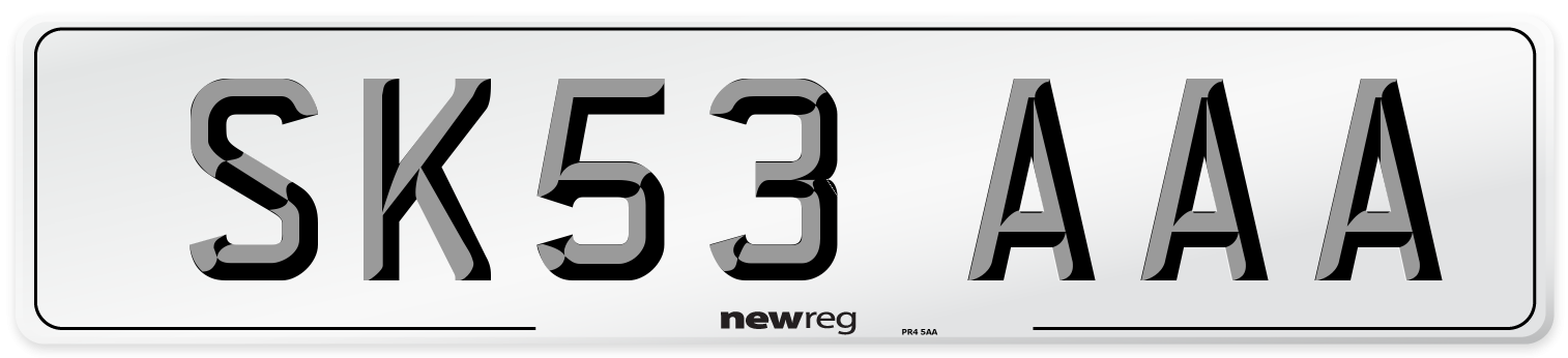 SK53 AAA Number Plate from New Reg